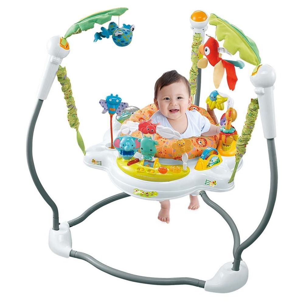 Little Learners - Jungle Jumperoo & 360° Rotating Activity Center