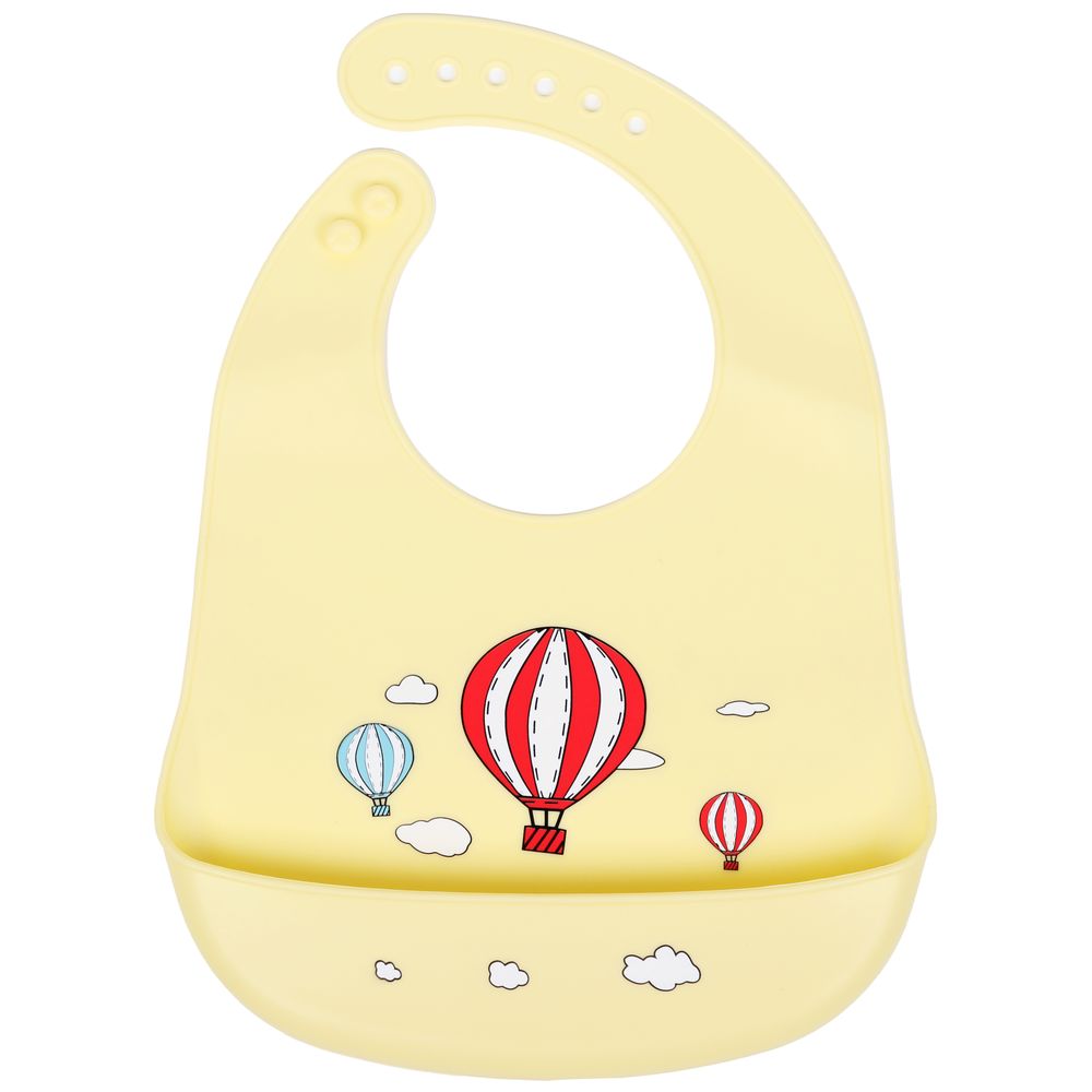 Little Angel Silicone Baby Bib For Infant Hot Air Balloon - Yellow
