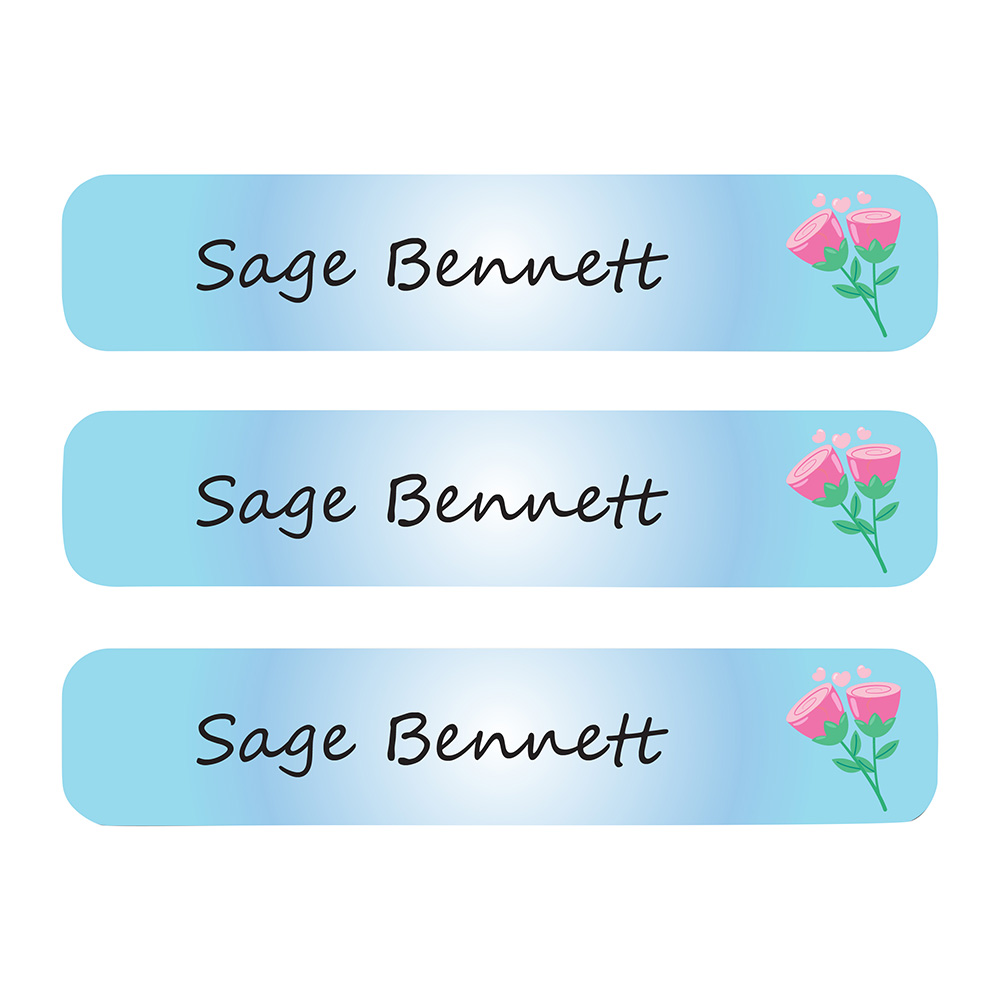 Ladybug Labels - Personalized Waterproof Large Labels - Sundae Flower - 30pcs