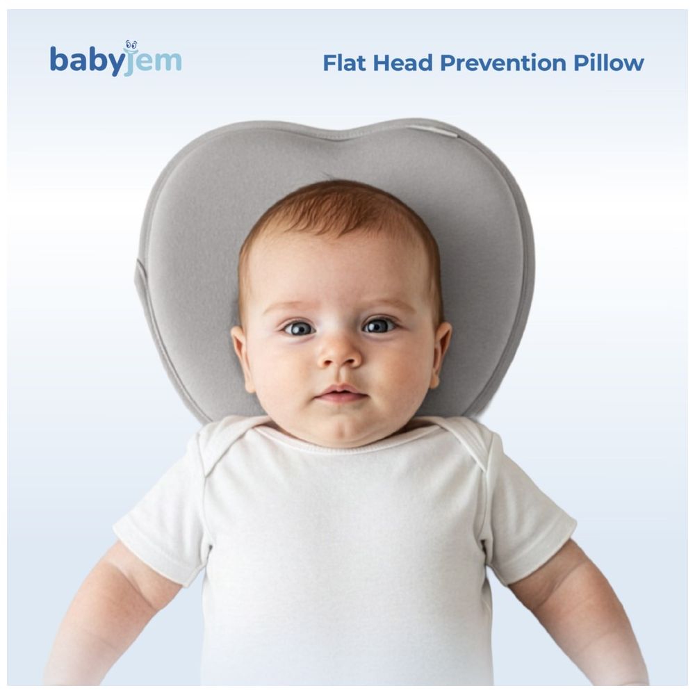 Babyjem - Flat Head Prevention Pillow - Grey