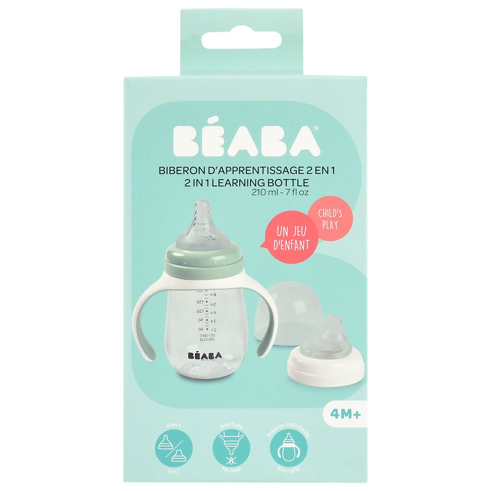 Beaba - Learning 2-in-1 Cup - Sage Green - 210 ml