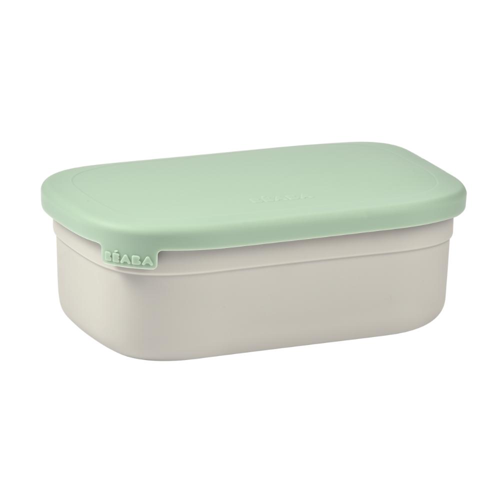 Beaba - Stainless Steel Lunch Box Velvet - Grey/Sage Green