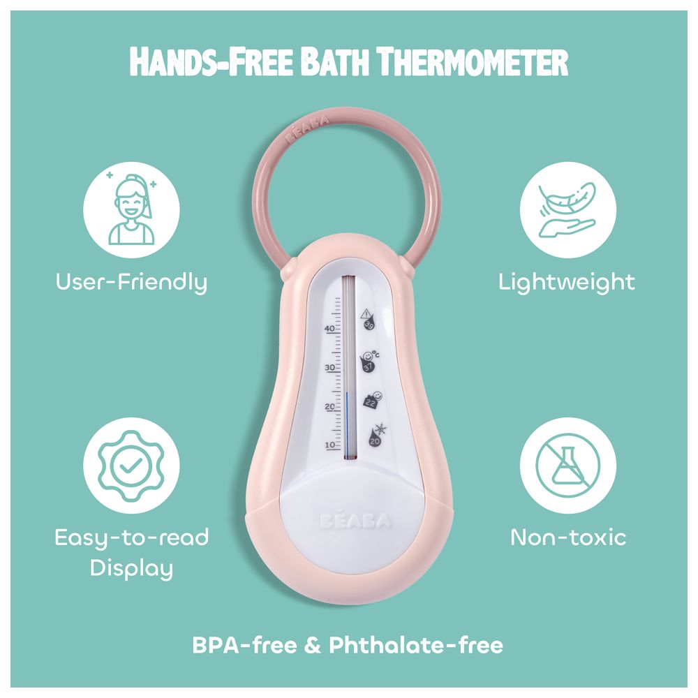Beaba - Bath Liquid Indicator Thermometer - Old Pink