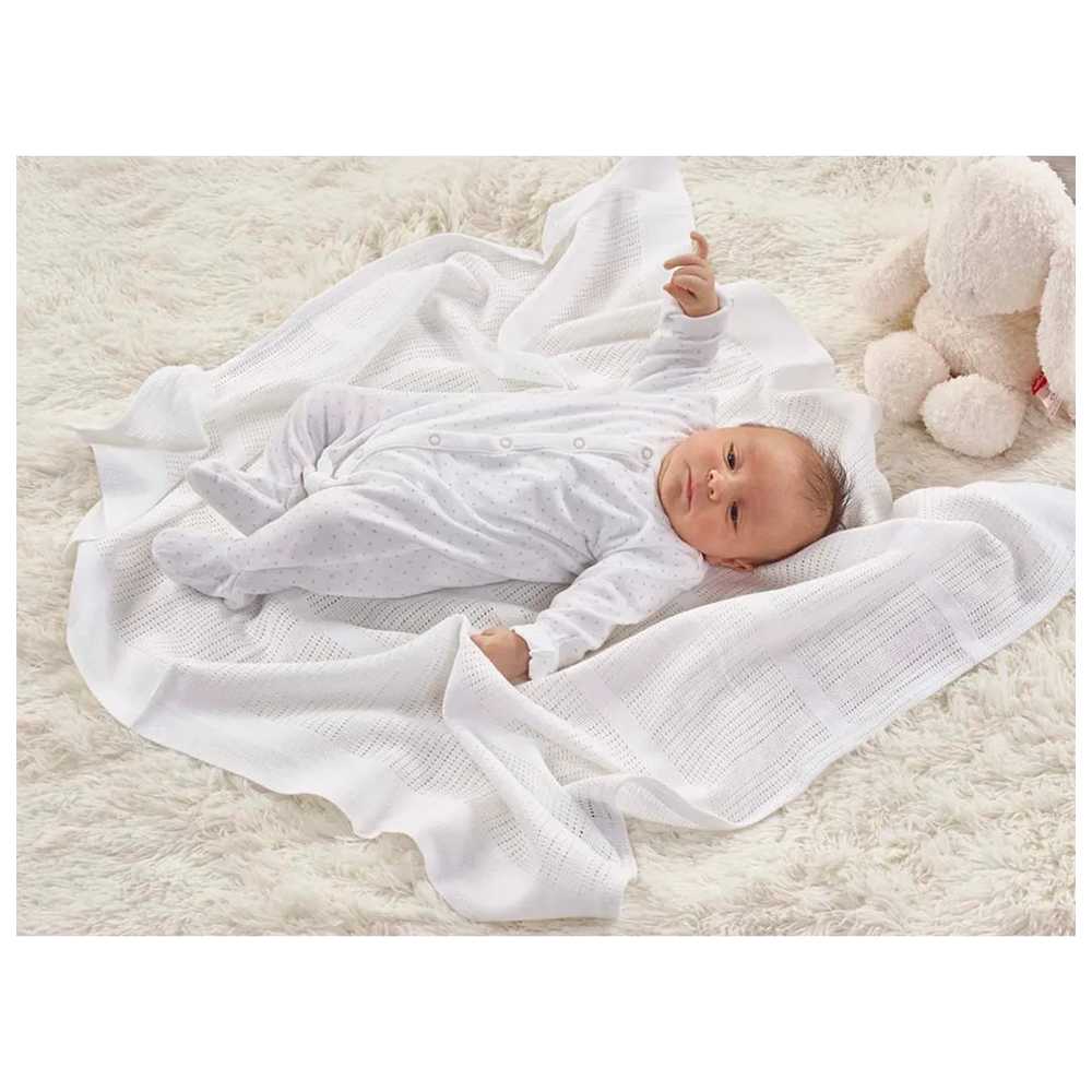 Kinder Valley - Cotton Cellular Blanket - White