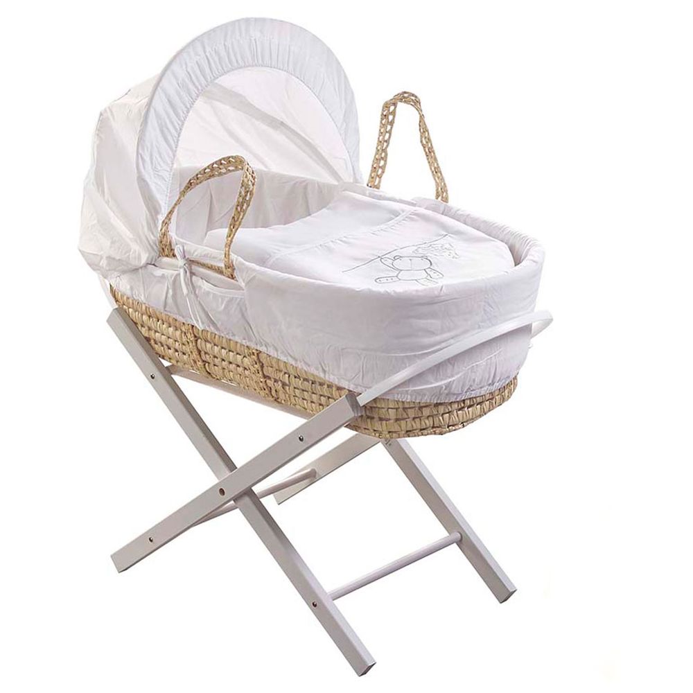 Kinder Valley Teddy Wash Day Palm Moses Basket with Stand