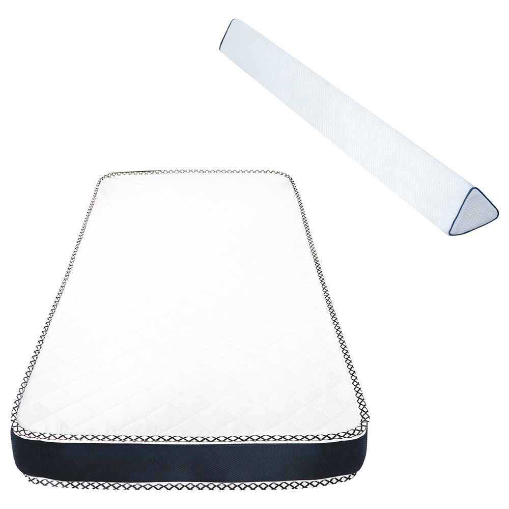 Moon - Kids Mattress - 133x70x10 cm With Organic Bed Bumper - White