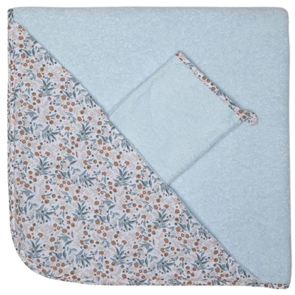 Jules & Juliette - Montgolfier Shower Cape & Glove - Flowery Print - 2pcs