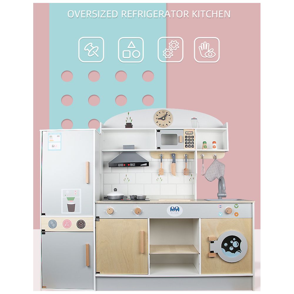 Little Angel Kids Wooden Kitchen Toy Play Set