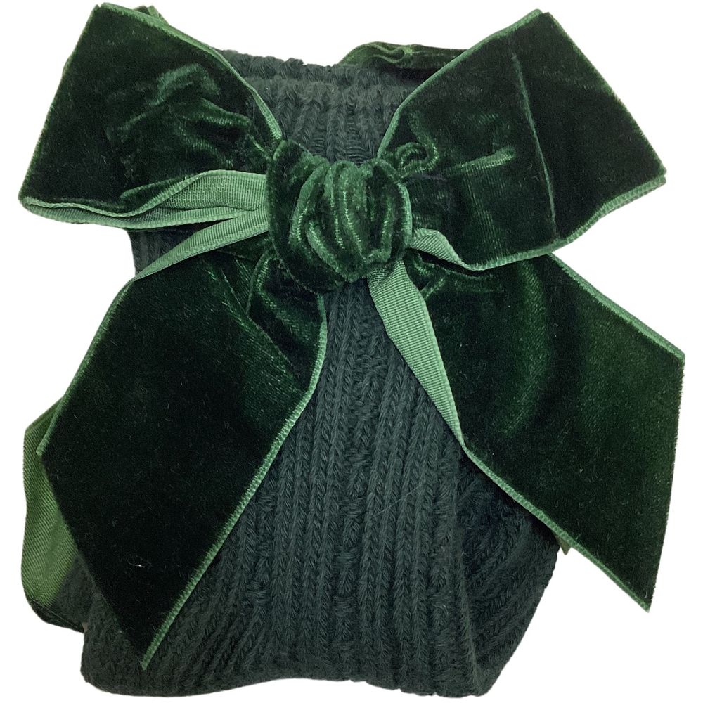 Maxims - Velvet Bow Socks - Green