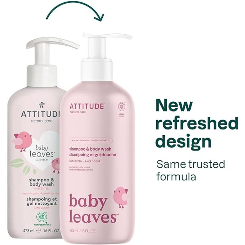 Attitude - 2-in-1 Baby Leaves Shampoo & Body Wash 473ml
