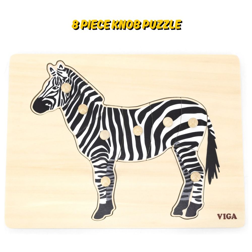 Viga - Wooden Montessori Zebra Puzzle