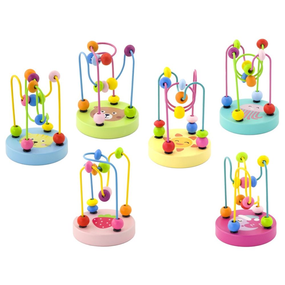 Viga - Mini Bead Maze Montessori Wooden Fine Motor Toy Colorful Wires & Beads