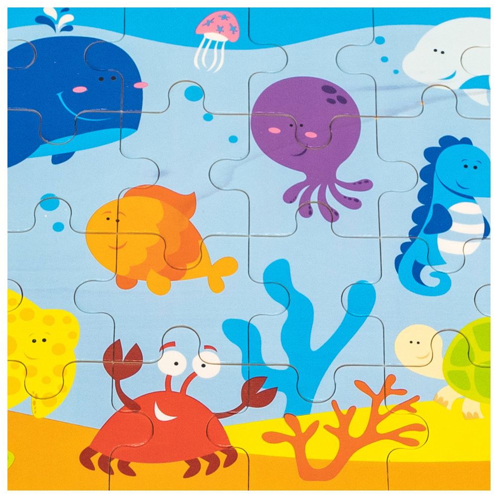 Viga - Ocean Jigsaw Puzzle - 24pcs Montessori Wooden Educational Toy