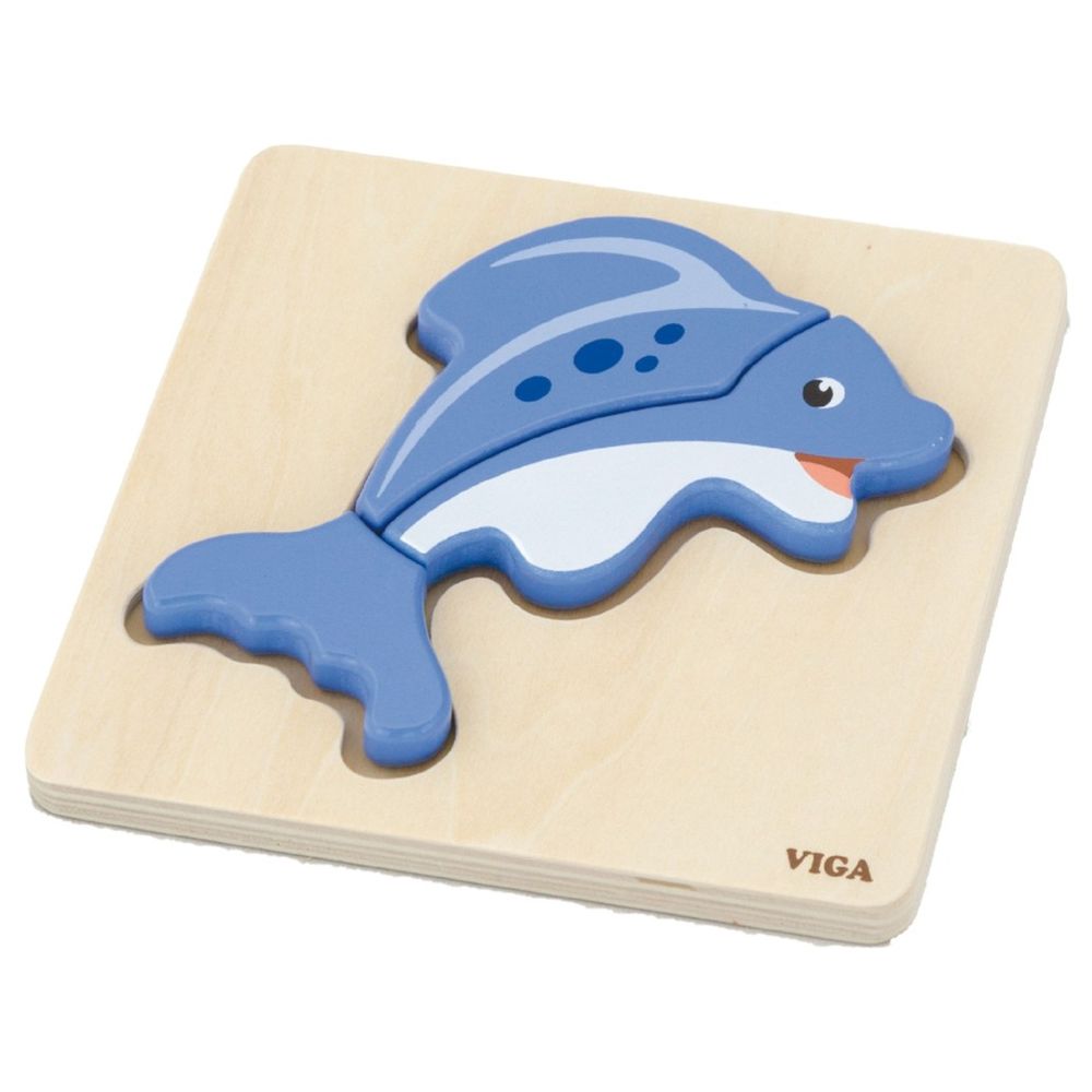 Viga - Fish Block Puzzle - 3pcs - Wooden Educational Toy
