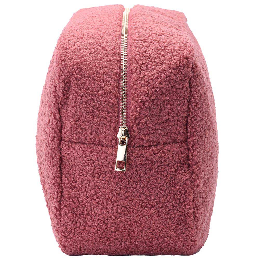 The Happy Tribe - Personalized Large Pouch - Dark Pink Teddy