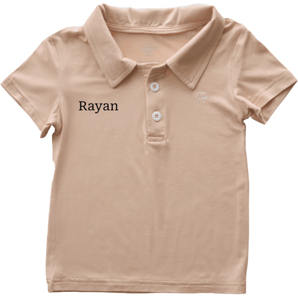 Anvi Baby - Personalized Girl's Short Sleeves Polo T-Shirt - Coral Peach_3T