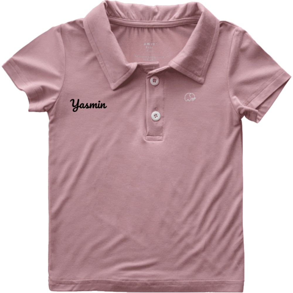 Anvi Baby - Personalized Short Sleeves Polo T-Shirt - Lilac_3T