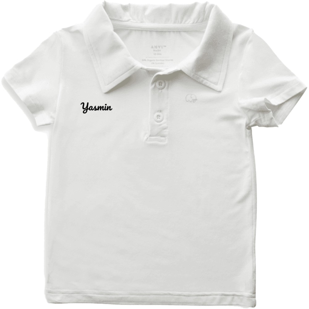 Anvi Baby - Personalized Kids Short Sleeves Polo T-Shirt - White_3T