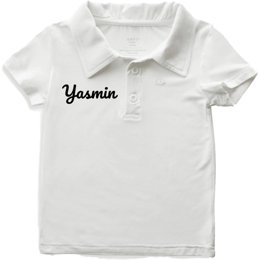 Anvi Baby - Personalized Short Sleeves Polo T-Shirt - White_4T