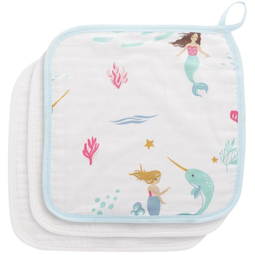Anvi Baby - Personalized Face Cloth - Mermaids - 3 Pc Set
