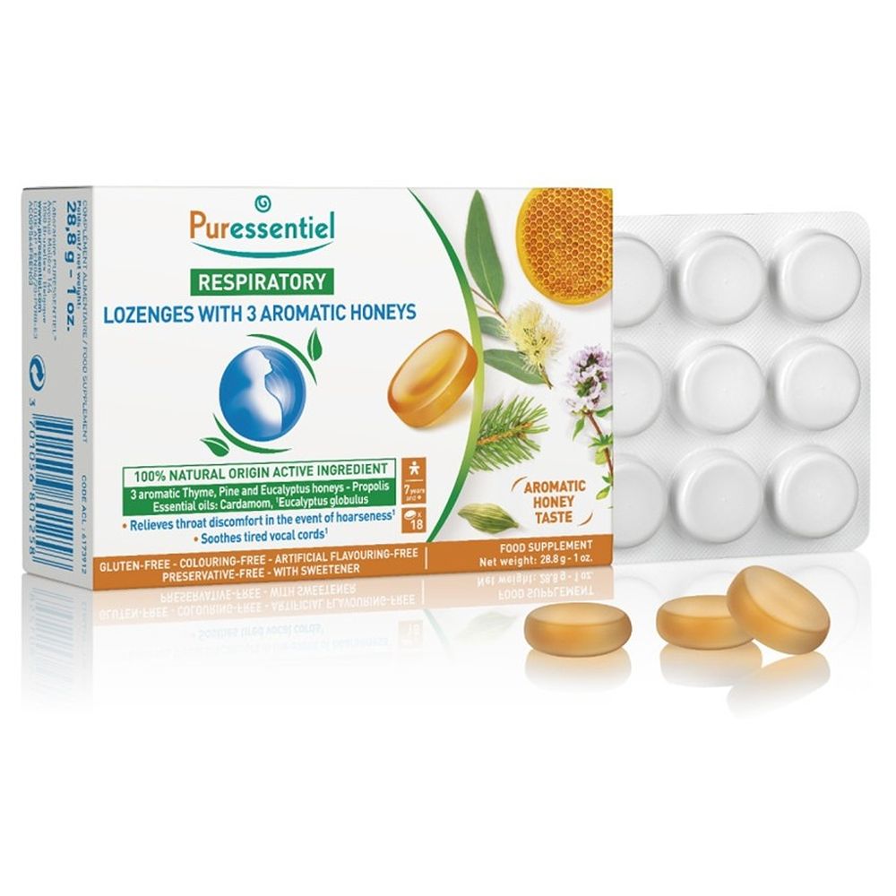 Puressentiel - Kids Respiratory Lozenges With 3 Aromatic Honey - 18 Pcs