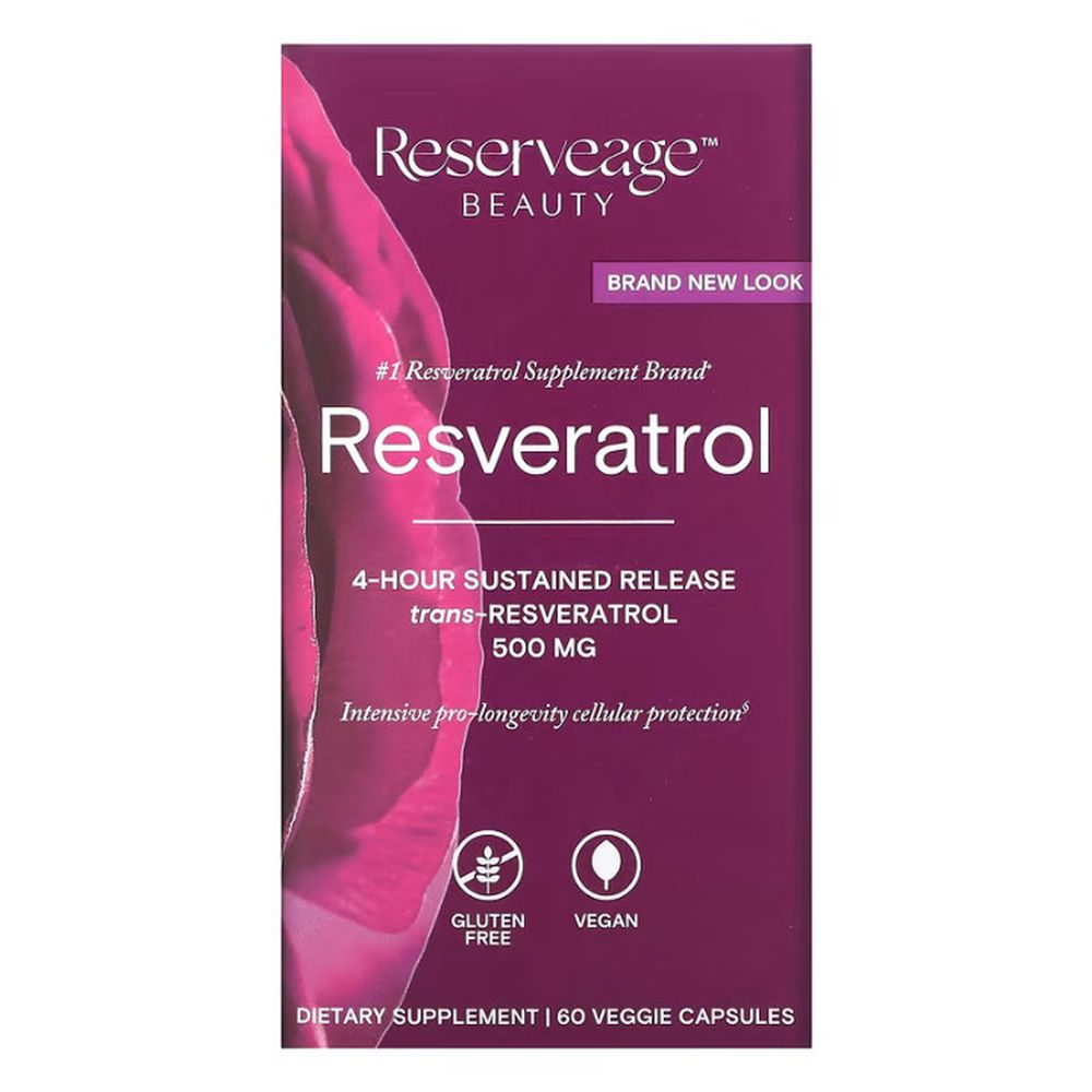 Reserveage - Resveratrol 500 mg Dietary Supplement Veggie Capsules - 30's
