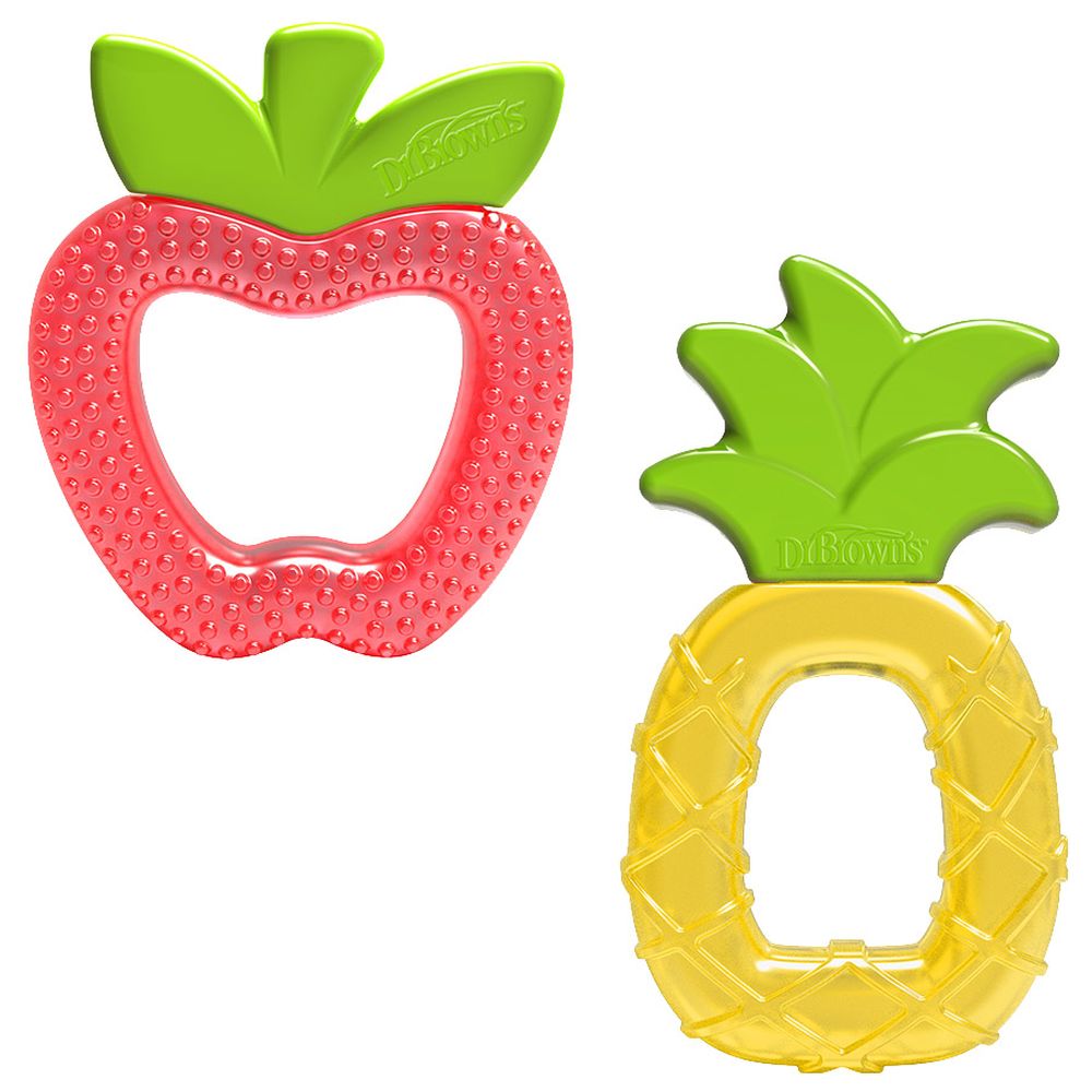 Dr. Brown's - AquaCool Water-Filled Teether - Pineapple And Apple - 2 Pc Set