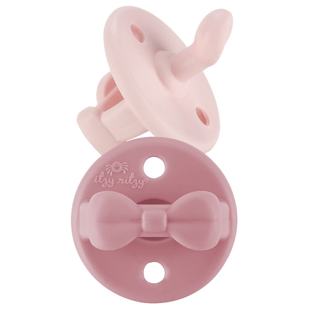 Itzy Ritzy - Silicone Pacifiers 0-6M Pack Of 2-Ballet And Rose