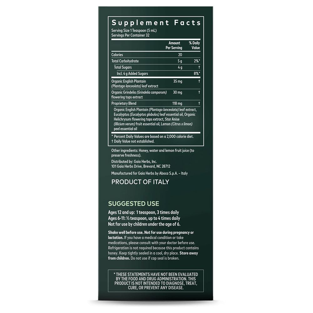 Gaia Herbs - Bronchial Wellness Syrup 5.4 fl. Ounce