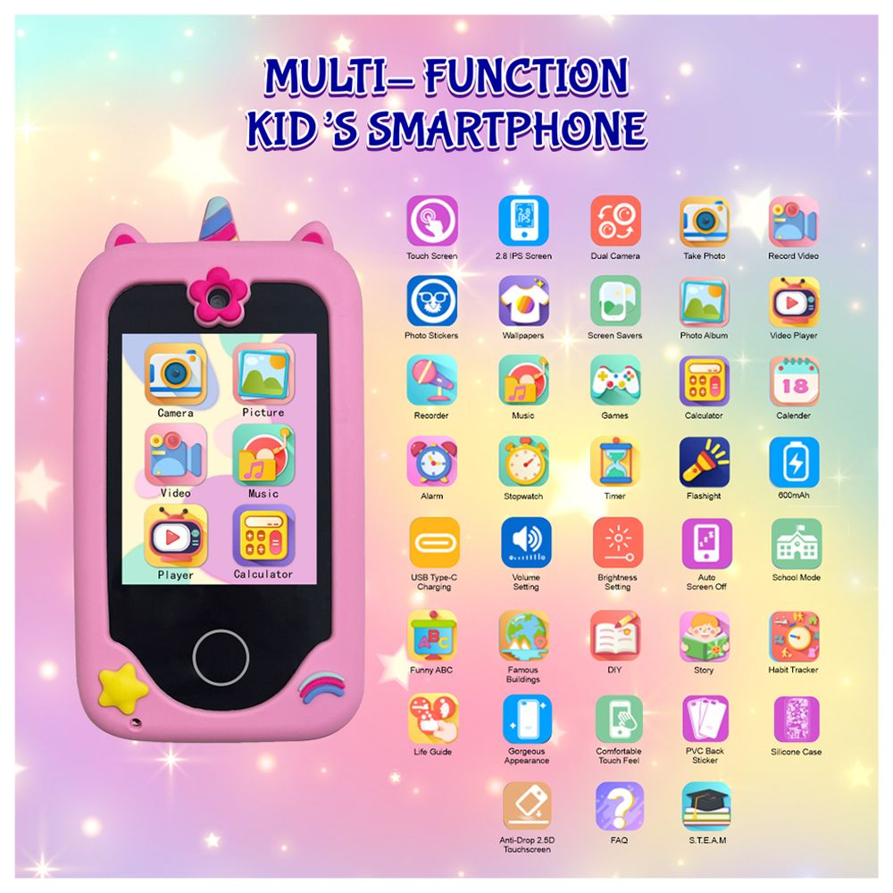 ESSEN - Kids Smart Phone Toys for Girls - Pink