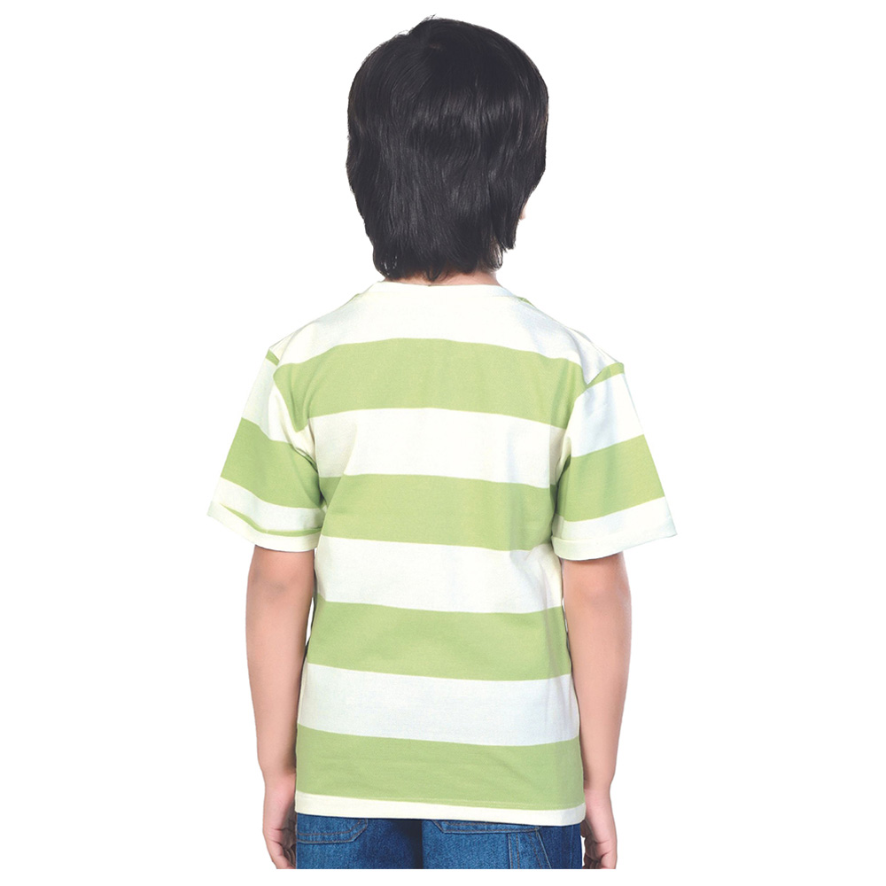 Little Kangaroos - Boy Striped Print T-Shirt - Pista