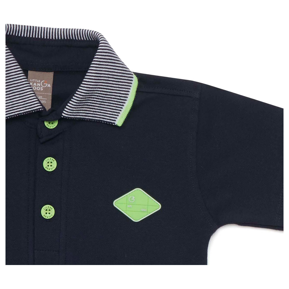 Little Kangaroos - Boy Half Sleeve Polo T-Shirt - Navy