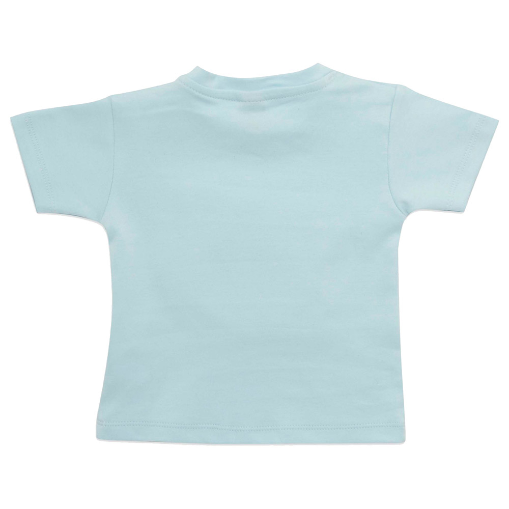 Little Kangaroos - Baby Boy Crab Round Neck T-Shirt - Sky Blue