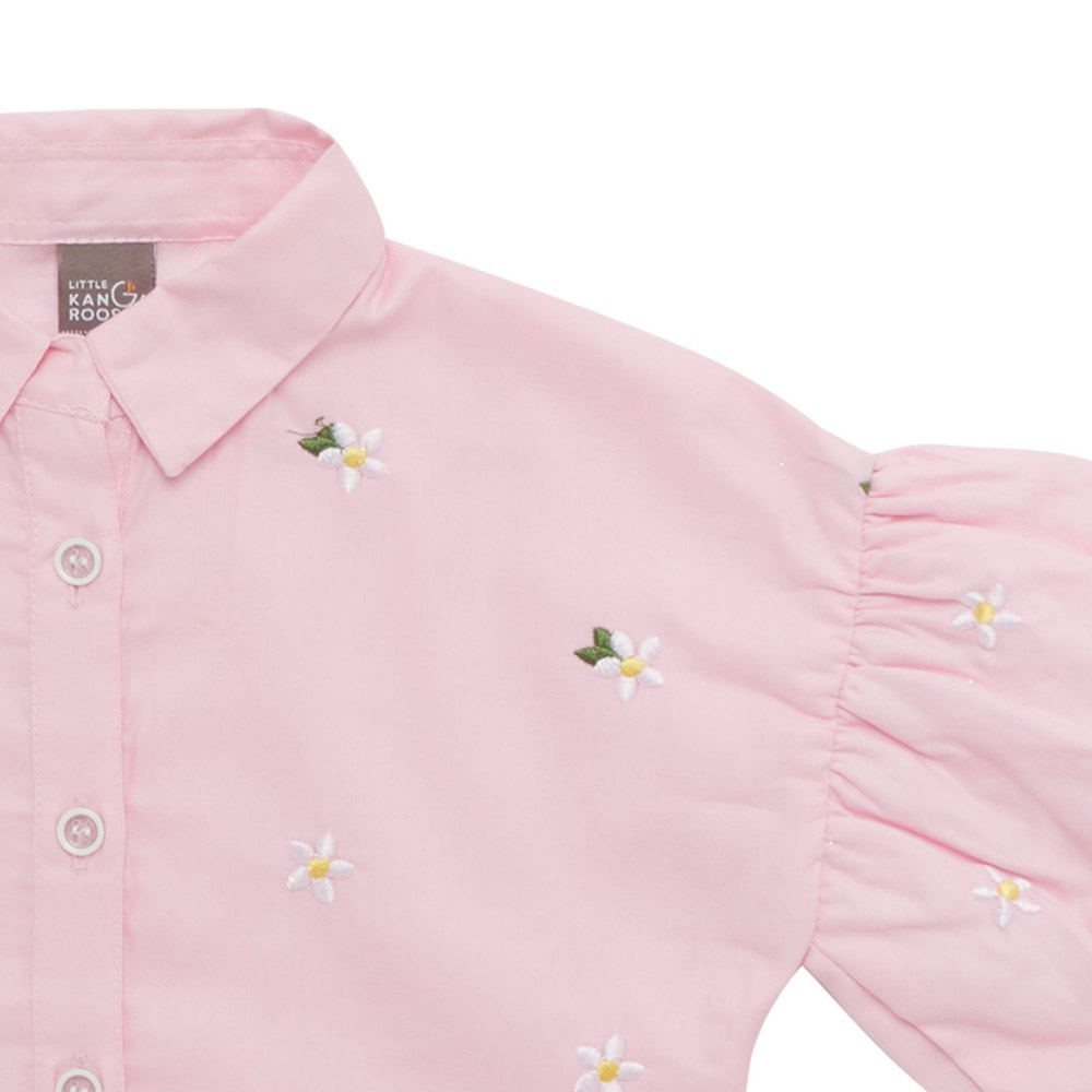 Little Kangaroos - Girl Collar Neck Printed Blouse - Pink