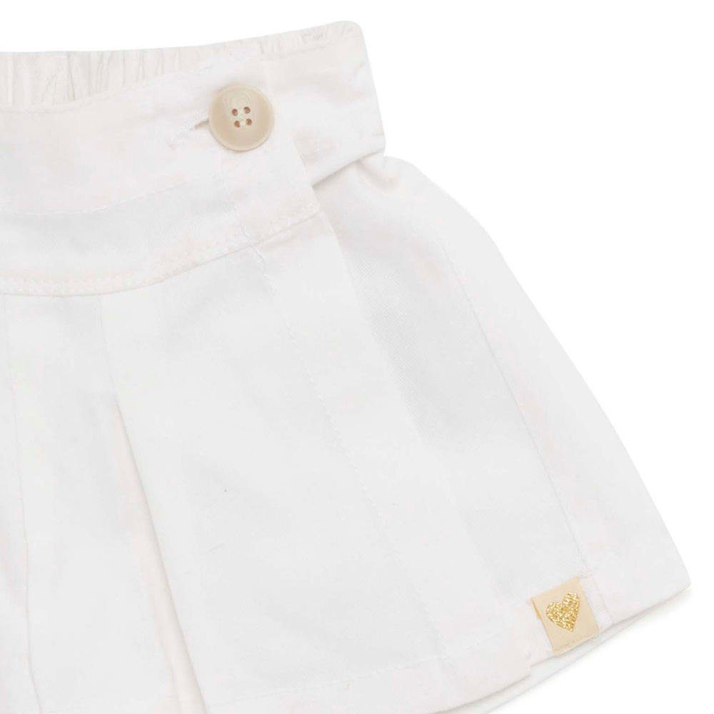 Little Kangaroos - Girl Button-Up Woven Skort - White