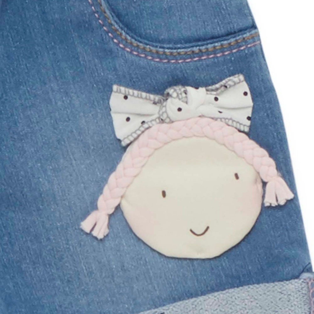 Little Kangaroos - Baby Girl Elasticated Denim Shorts - Light Blue