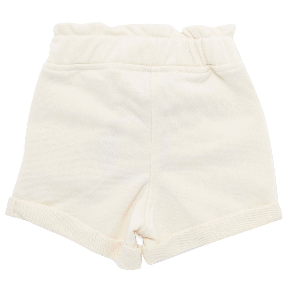 Little Kangaroos - Baby Girl Full Elastic Shorts With Drawstring - Cream