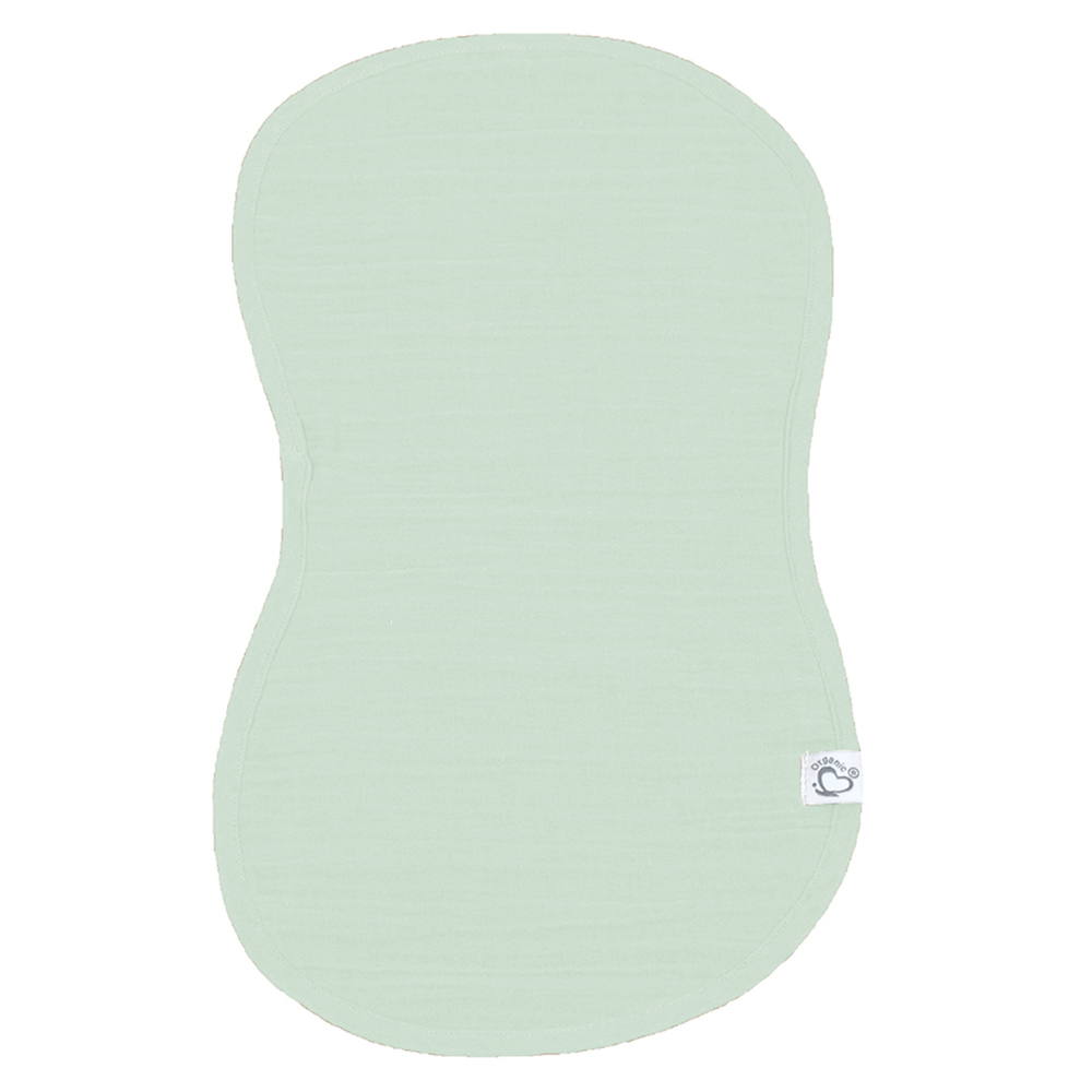 Me - Crinkle Muslin Organic Shaped Burp Towel - Sage - 2 Pcs