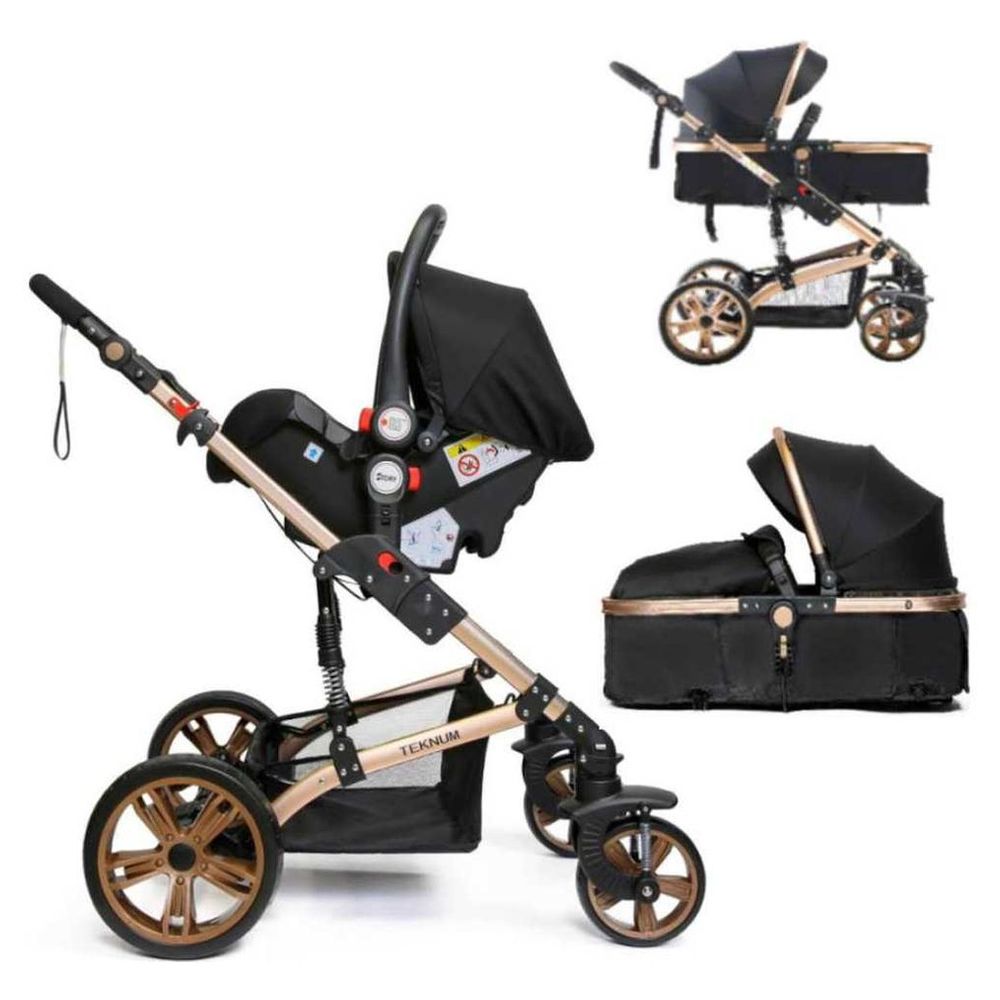 Teknum - 3-in-1 Pram Story with Travel System - Black