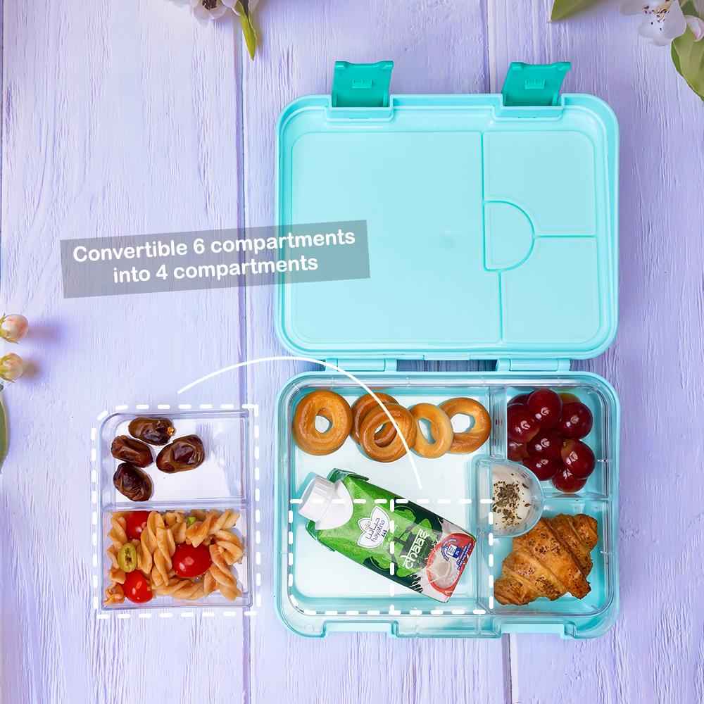 Eazy Kids - Bento Lunch Box with Sandwich Cutter Set - Unicorn Green