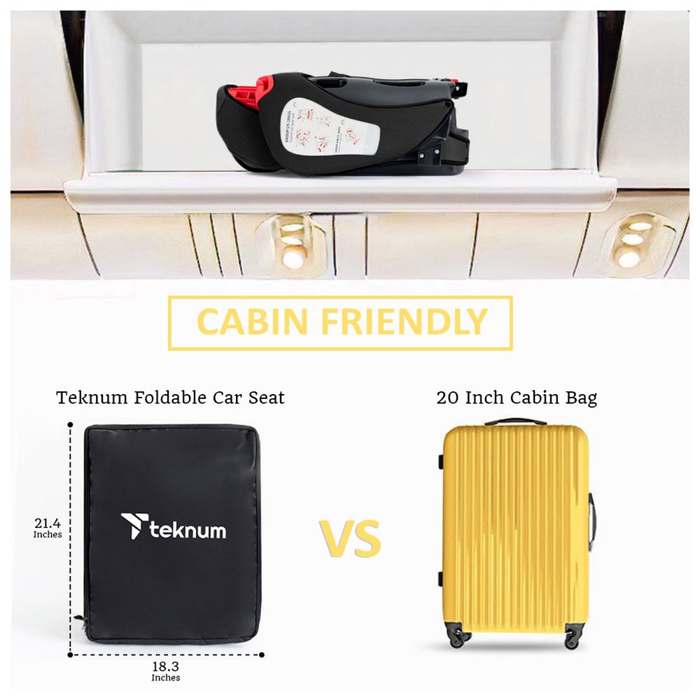 Teknum - Pack and Go Foldable Car Seat (up to 36kg) - Black