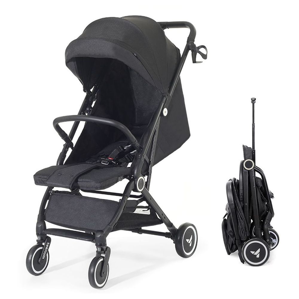 Teknum Travel Cabin Stroller with Coffee Cup Holder - Black