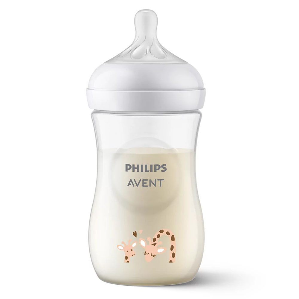 Philips Avent - Natural Response Baby Feeding Bottle 260ml - Giraffe Design