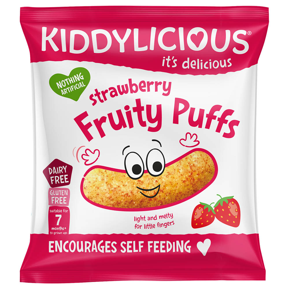 Kiddylicious Strawberry Fruity Puffs 4X10g Multipack
