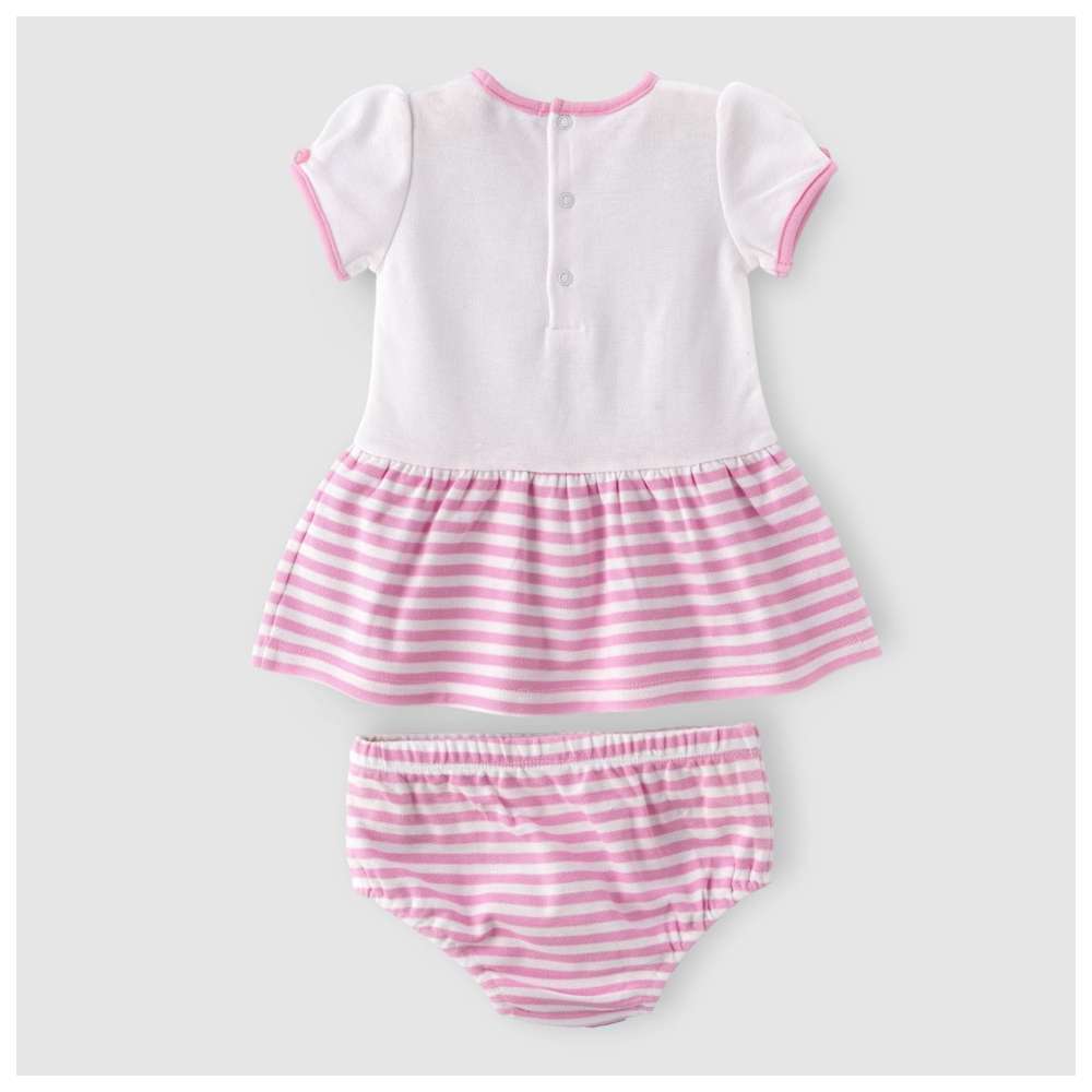 Boo Boo - 2pc-Set - Baby Girl Dress & Bloomer - Pink/White