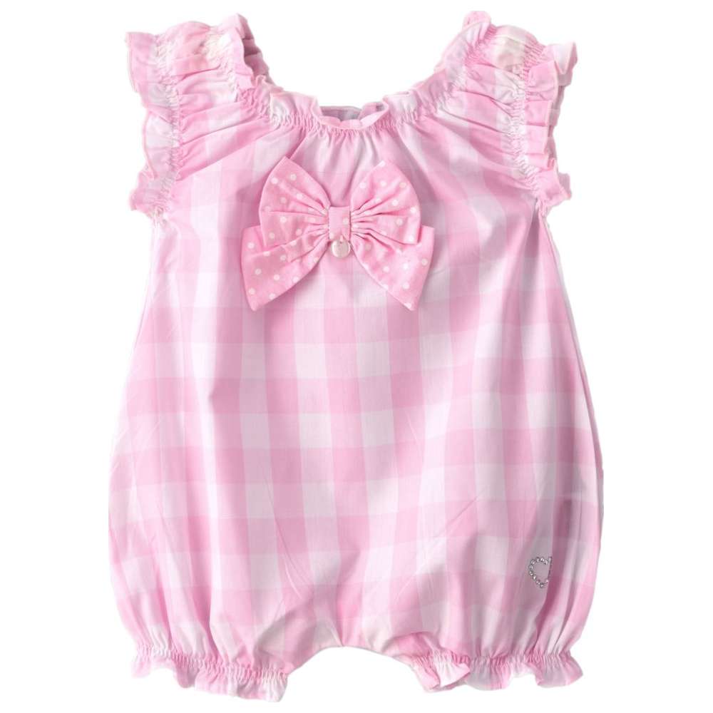 Boo Boo - Baby Girl Sleeveless Romper - Pink/White