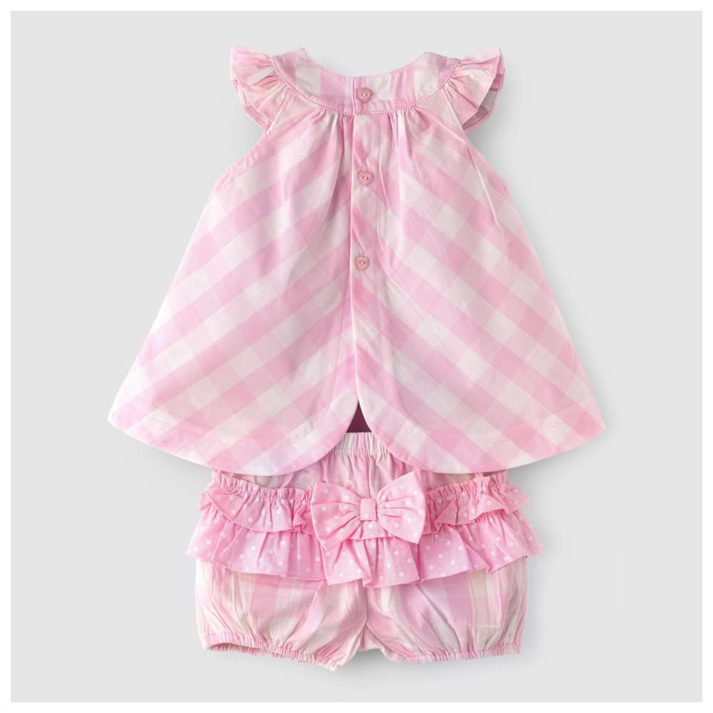 Boo Boo - 2pc-Set - Baby Girl Dress & Shorts - Pink/White