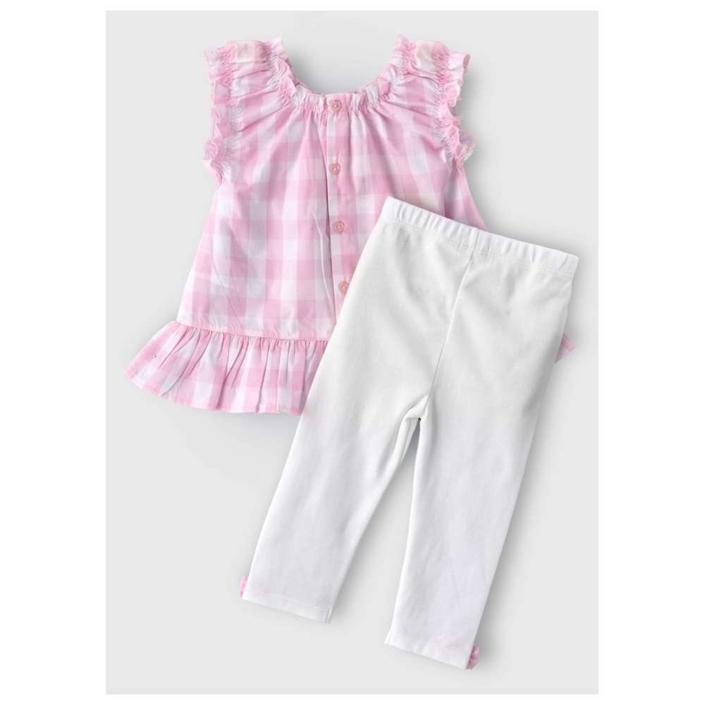 Boo Boo - 2pc-Set - Baby Girl Top & Pants - Pink/White