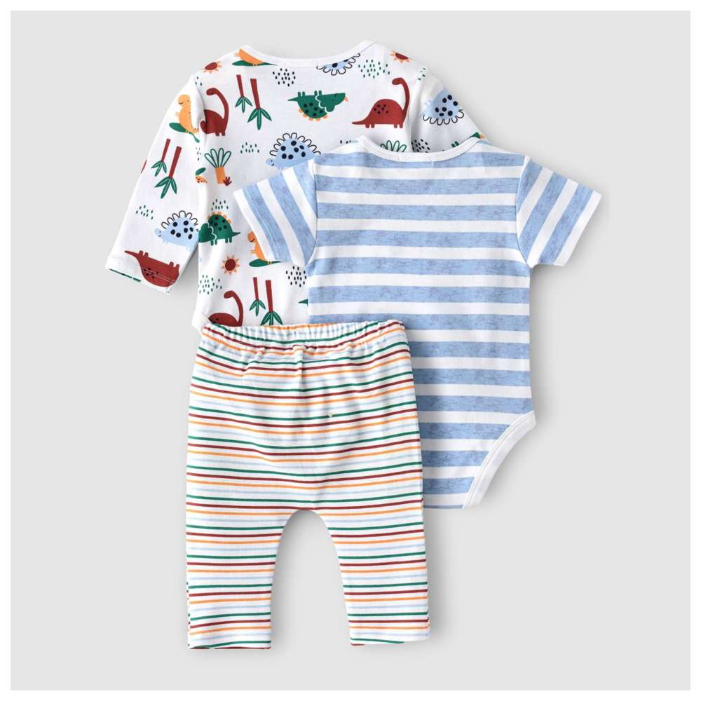 Boo Boo - 3pc-Set - Baby Boy Bodysuit & Pants - Blue