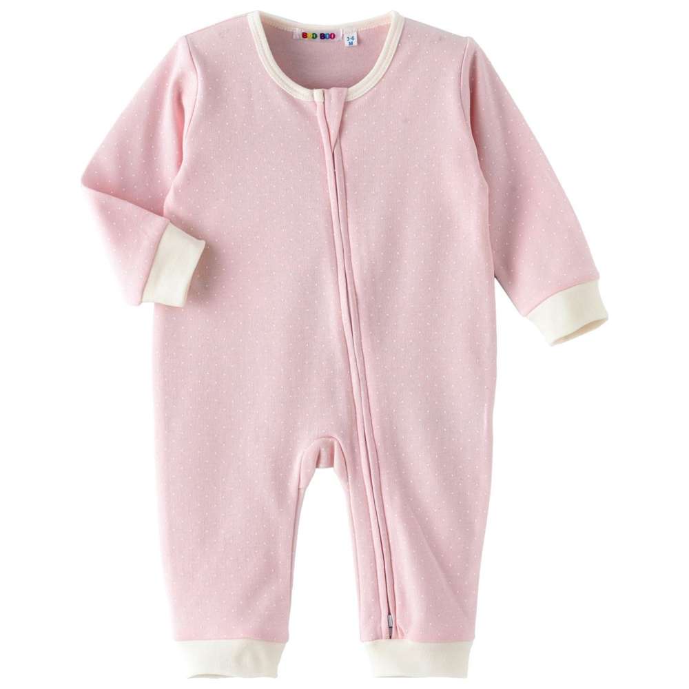 Boo Boo - Baby Girl Front Zip Romper - Pink